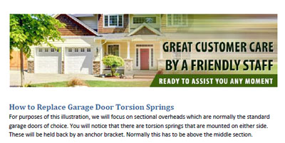 How to Replace Garage Door Torsion Springs - Garage Door Repair Roselle