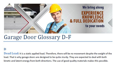 Glossary - Garage Door Repair Roselle